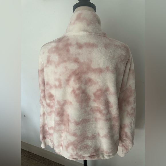 Old Navy Pink tie dye pullover half zip fluffy cozy sweater SZ XL - Picture 4 of 6